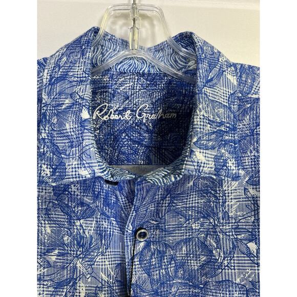 Robert Graham Blue Floral Casual Button Down Shirt - Picture 2 of 11